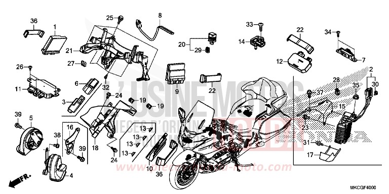 CONTROL UNIT for Gold Wing CANDY ARDENT RED (R367B) from 2020